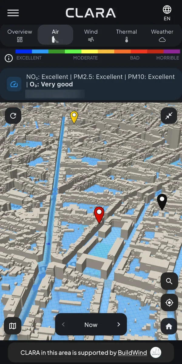 CLARA-app: air quality on the 3D city map